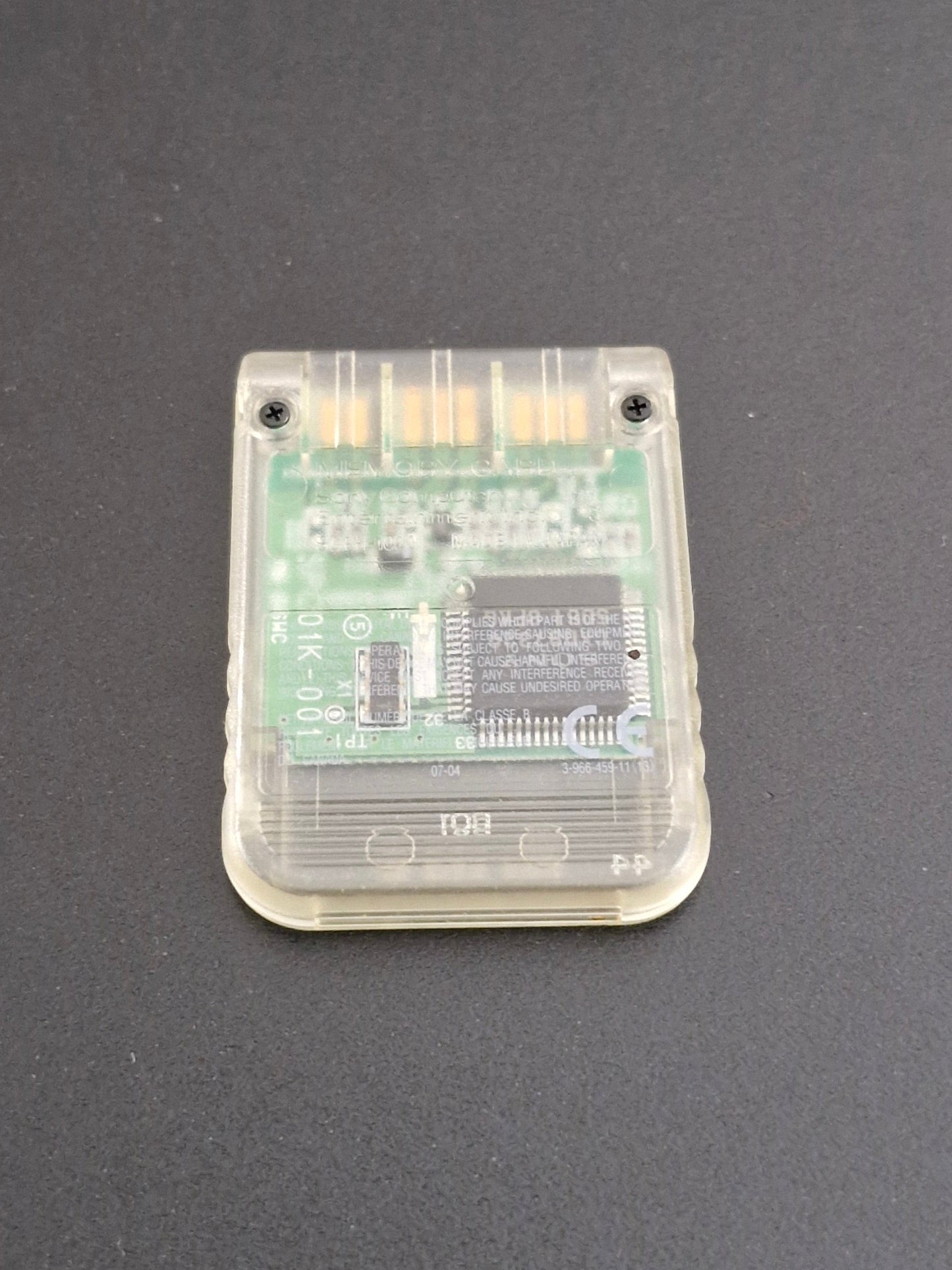 PlayStation 1 Memory Card - Clear Genuine Official - Tested Working - OEM