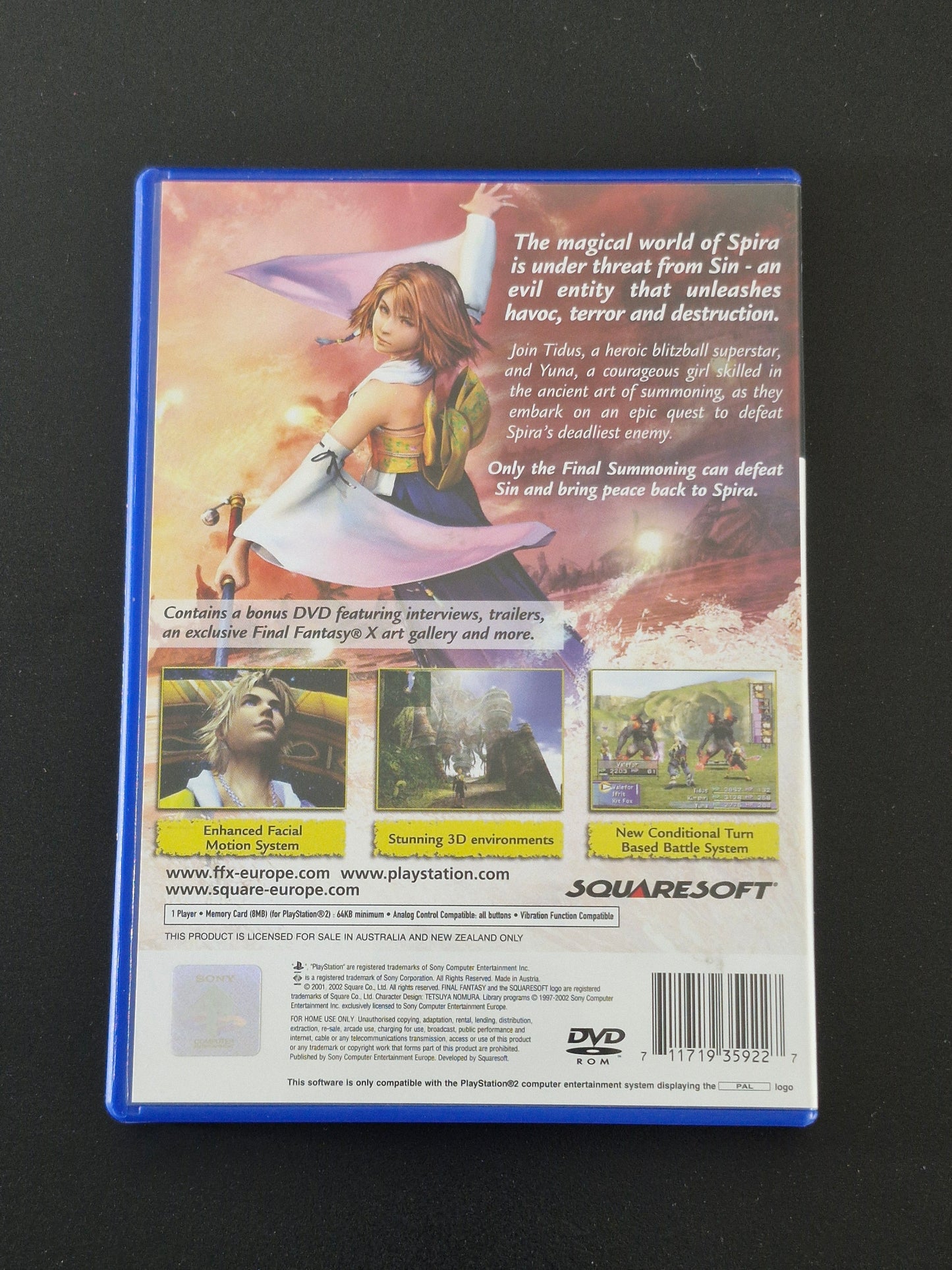 Final Fantasy X FFX (Squaresoft) - Bonus DVD Included