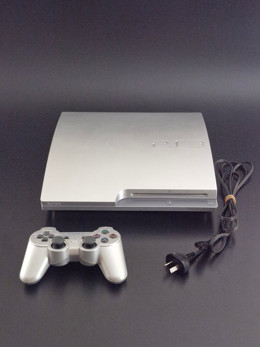 Silver Sony PS3 Slim Console CECH-3002B 320GB DualShock 3 Controller Tested PAL