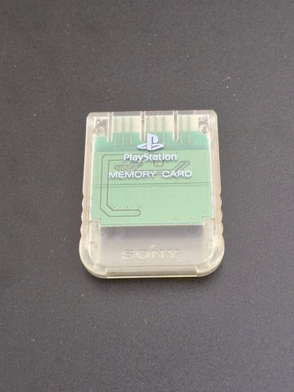 PlayStation 1 Memory Card - Clear Genuine Official - Tested Working - OEM