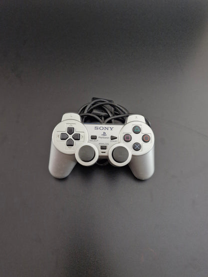 PlayStation 2 DualShock 2 Controller - Silver - Genuine OEM - Tested Working - Excellent Condition