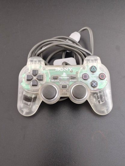 PlayStation 2 - DualShock 2 Controller - Clear Transparent - Genuine OEM - Tested Working - Excellent Condition
