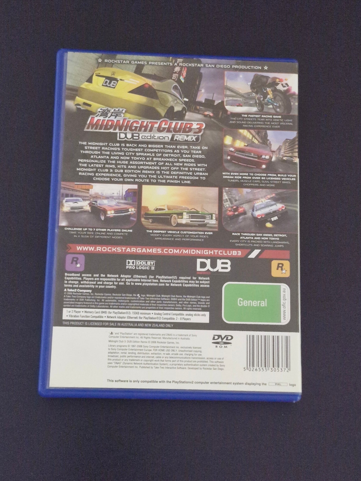 PlayStation 2 Game – Midnight Club 3: DUB Edition Remix – PS2 PAL – Complete – Pre-Owned