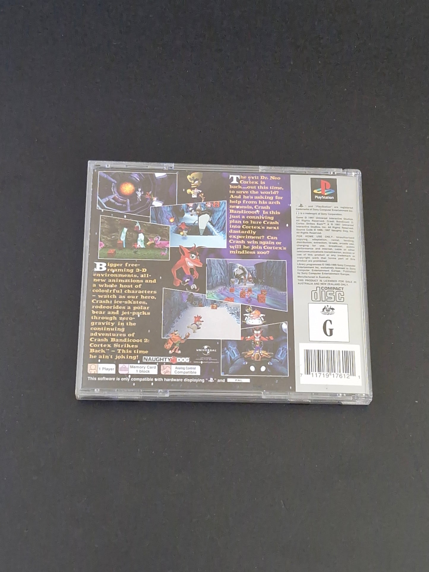 Crash Bandicoot 2: Cortex Strikes Back (PAL) Platinum - PlayStation 1 - Complete With Manual - Excellent Condition