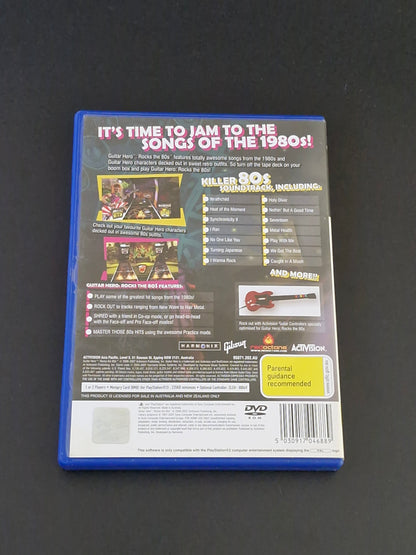 Guitar Hero: Rocks the 80s (PAL) - PlayStation 2 - Complete With Manual - Excellent Condition