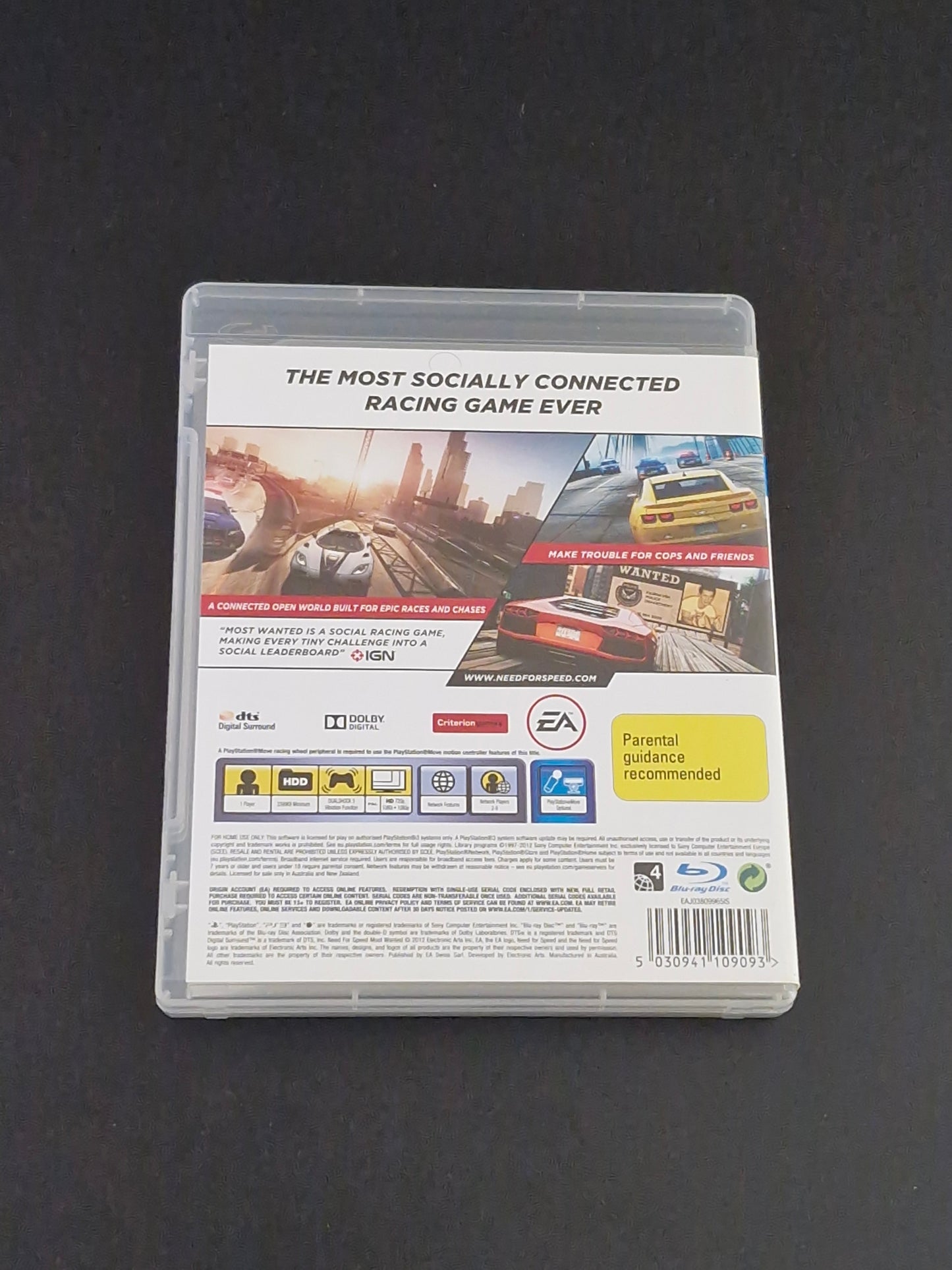 Need for Speed: Most Wanted (PAL) - PlayStation 3 - Complete With Manual - Excellent Condition