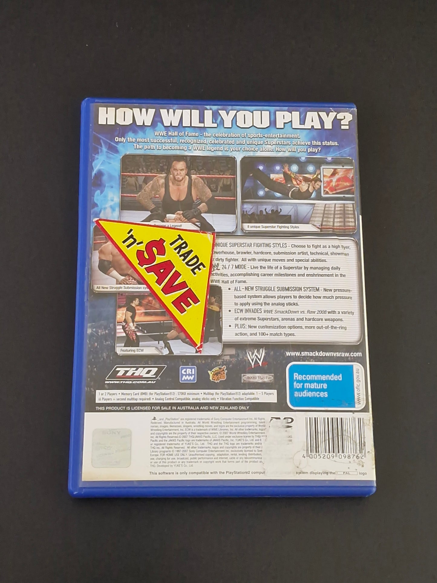 WWE: SmackDown vs. Raw 2008 (PAL) - PlayStation 2