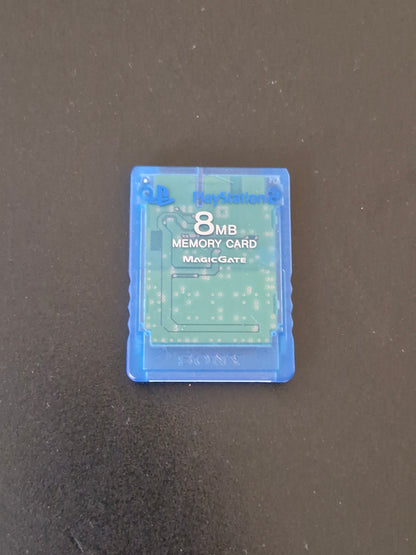 Sony PS2 8MB Memory Card Transparent Blue MagicGate | PS Collectables