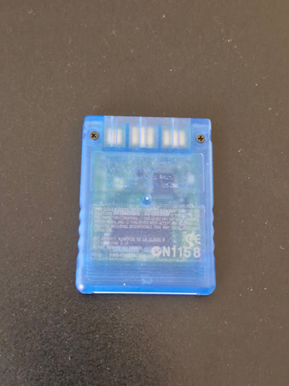 Sony PS2 8MB Memory Card Transparent Blue MagicGate | PS Collectables